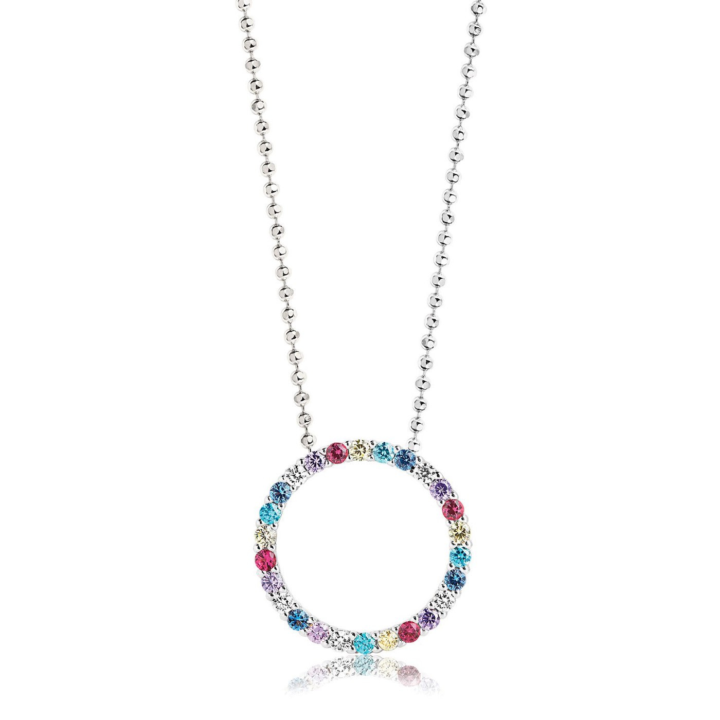 BIELLA Halskjede Flerfargede Zirkoner (Sølv)