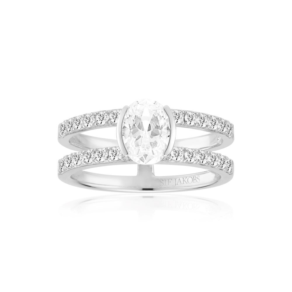 Ellisse Carezza Piccolo - med vita zirkoner Ring