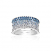 Feline Concavo - med zirkoner i blå och vit gradient Ring Feline Concavo - med zirkoner i blå och vit gradient Ring
