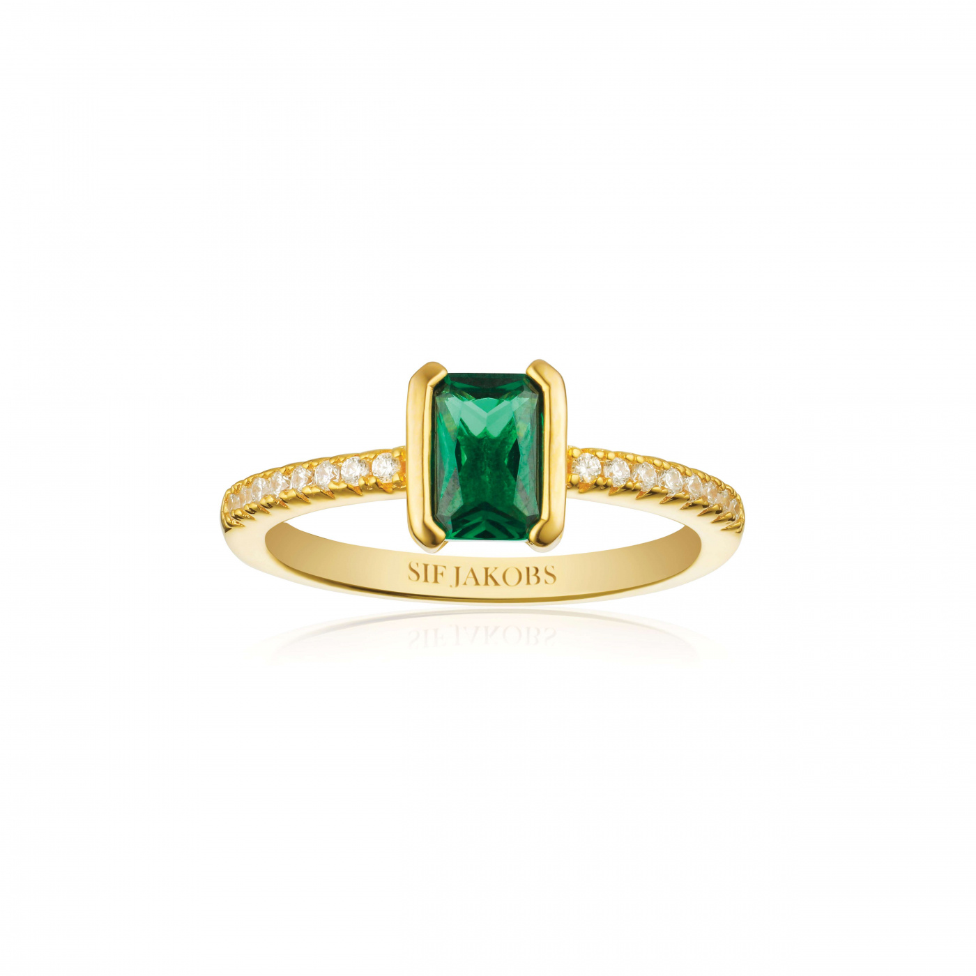 ROCCANOVA PICCOLO Ring Grön zirkonia Gull