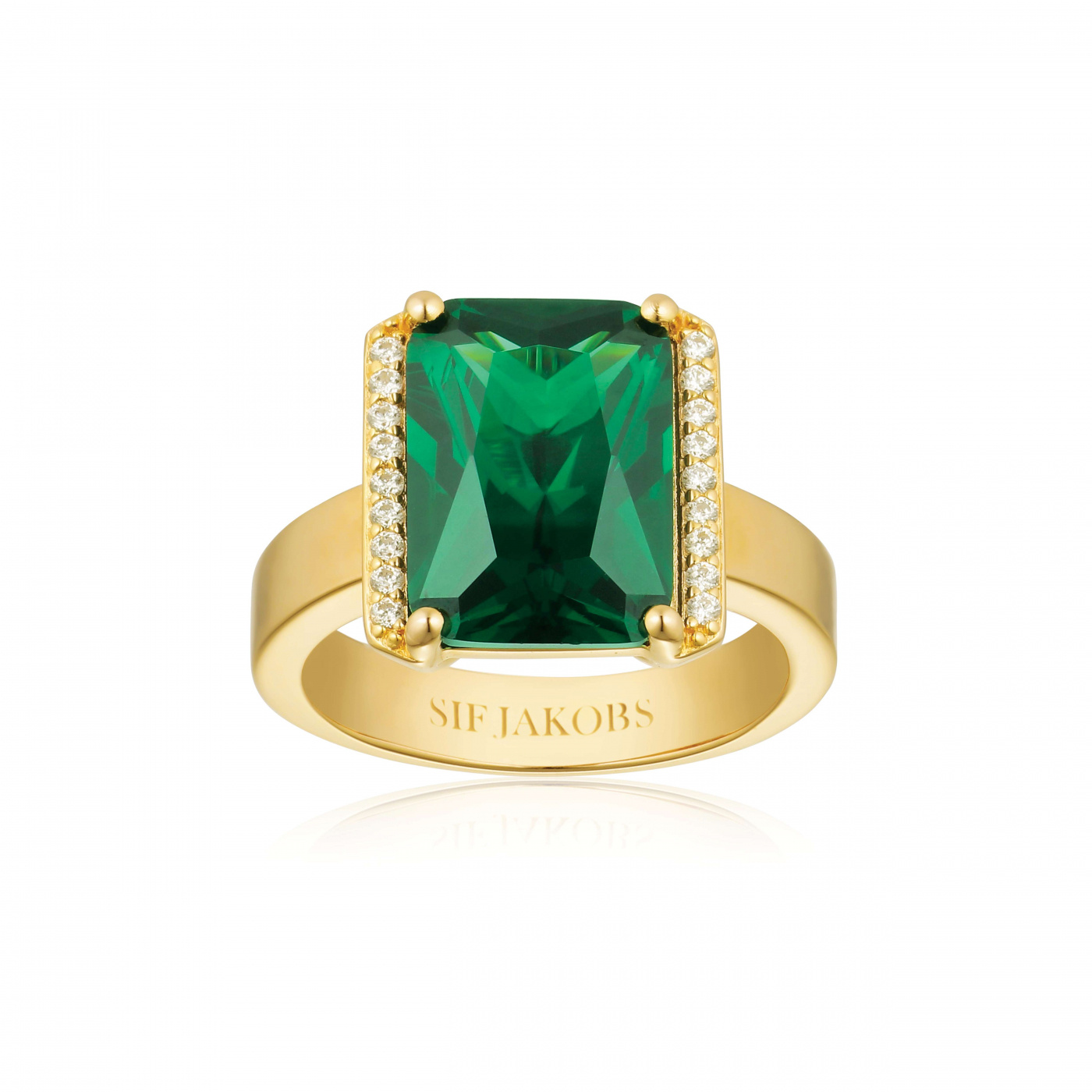 ROCCANOVA ALTRO GRANDE Ring Grön zirkonia Gull