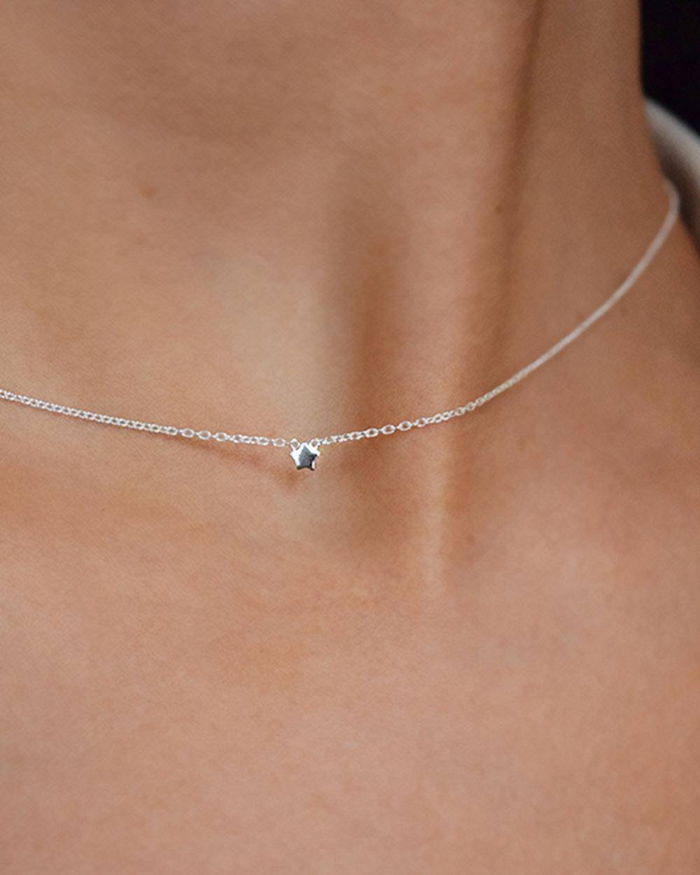 Stella Nova drop Halskjede Sølv