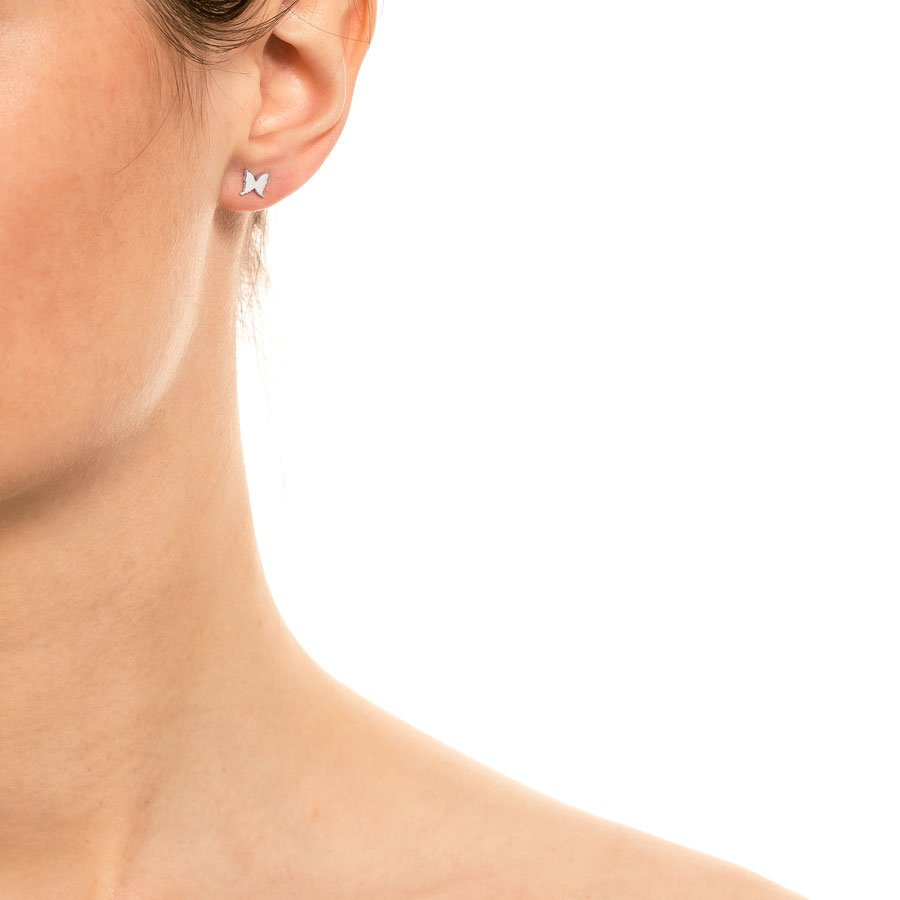 Petite papillion  Earrings Silver