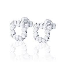 Bricks explosion mini Earrings Silver