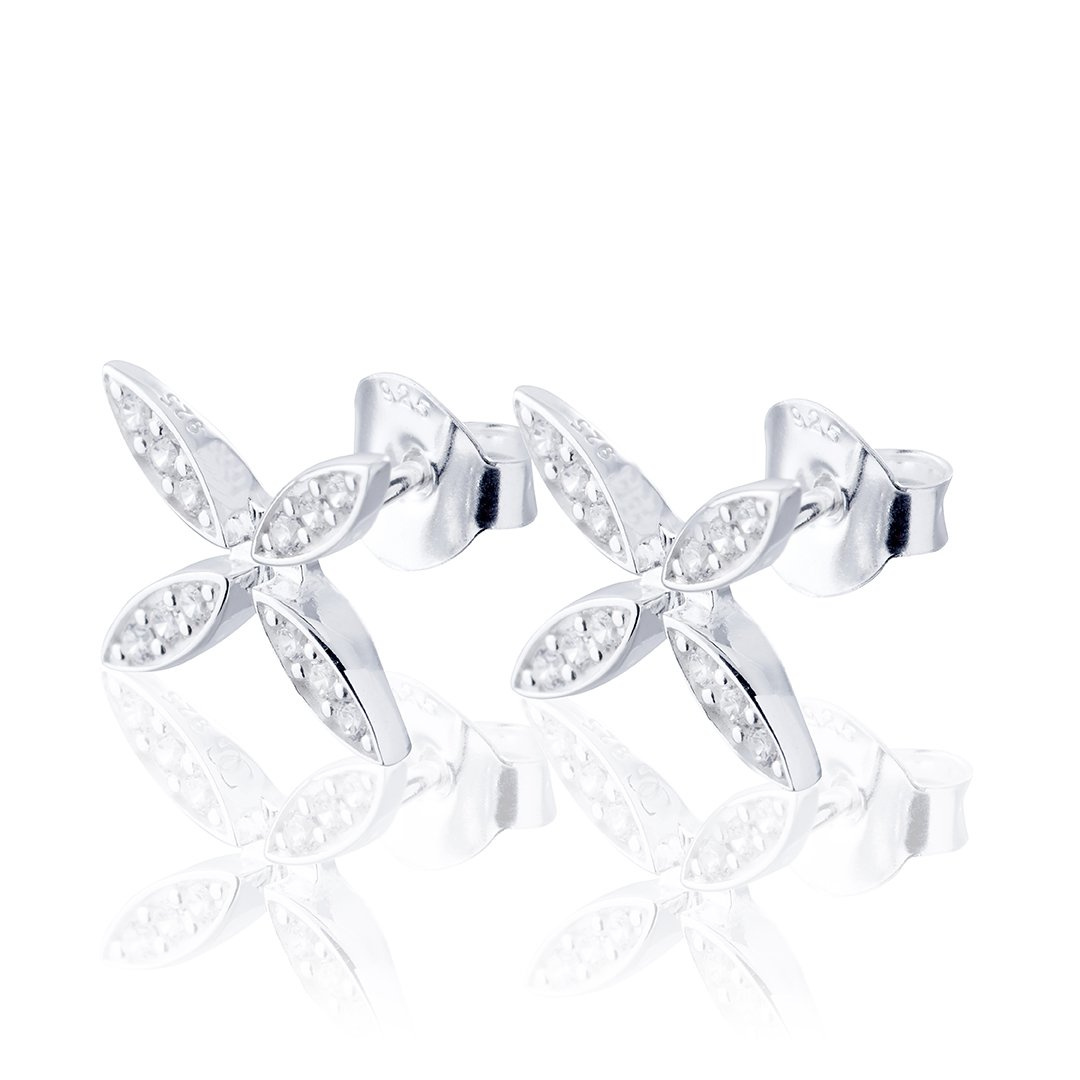 Sparkling ellipse mini Earrings Silver