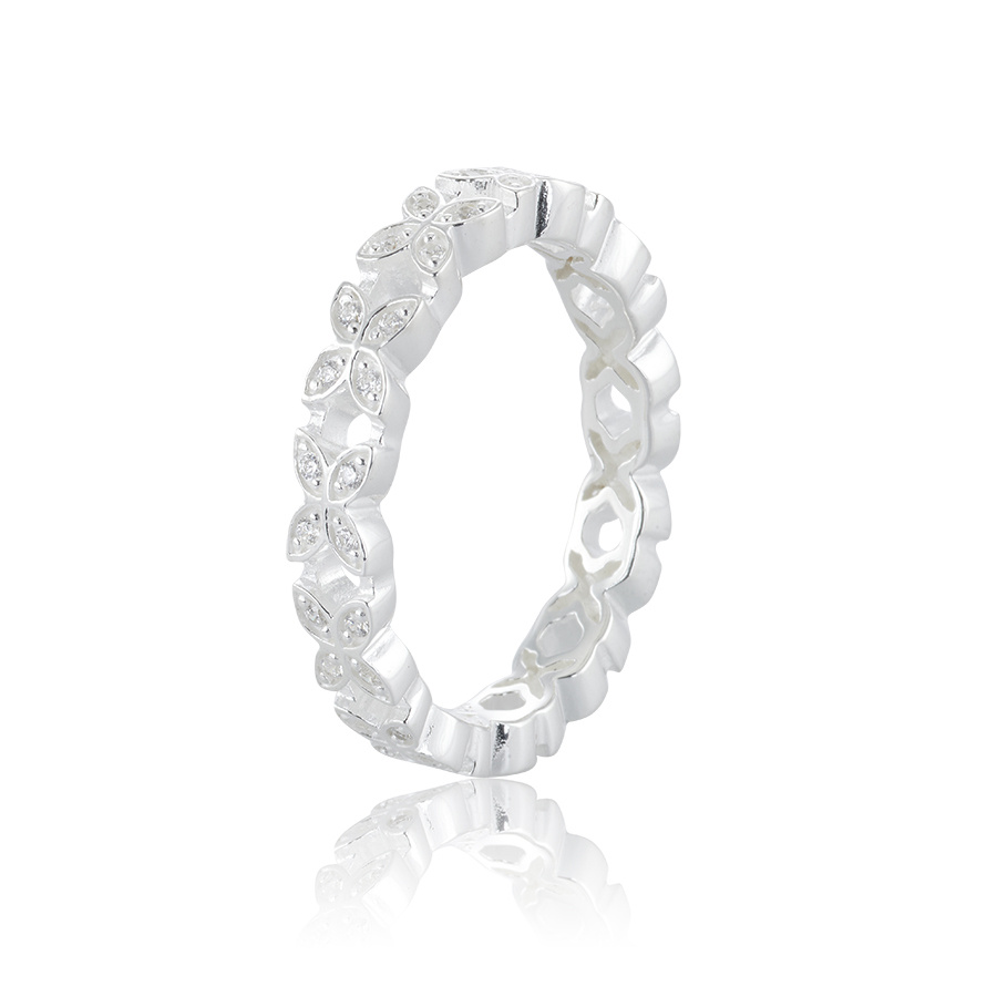 Sparkling ellipse mini Ring Silver